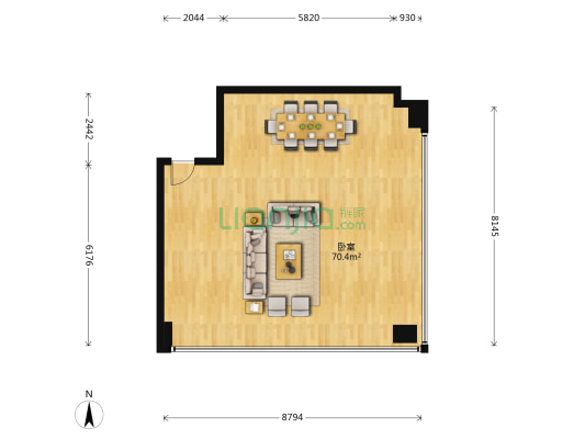 财富广场 1室0厅0卫 108平方