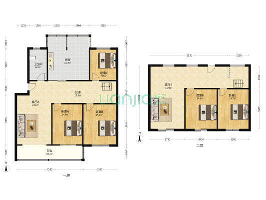 渔湾花苑 5室2厅1卫 218平方