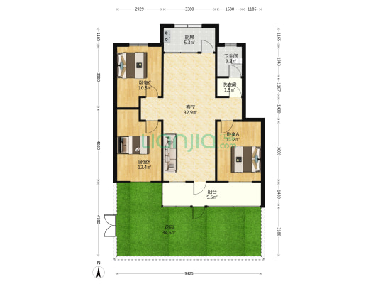 国电驻马店热电有限公司家属院 3室1厅1卫 100平方