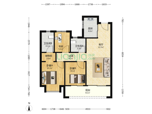 保利云璟 3室1厅2卫 98平方