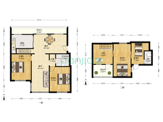 港澳商城 5室2厅2卫 125平方