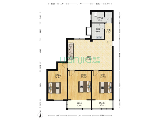 新华小路137号 3室1厅1卫 112平方