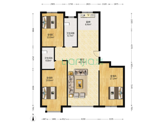 华安观澜府 3室1厅2卫 132平方