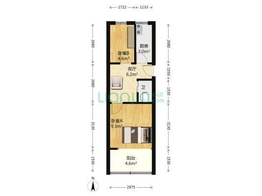 祠堂巷 2室1厅1卫 41平方