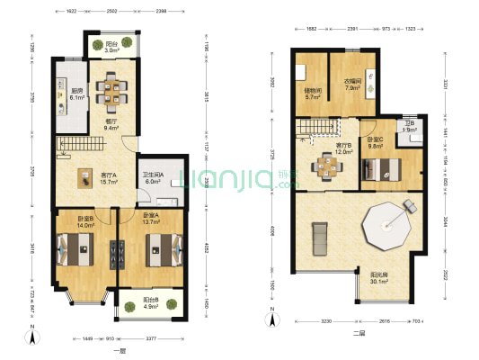 惠园 3室3厅2卫 111平方