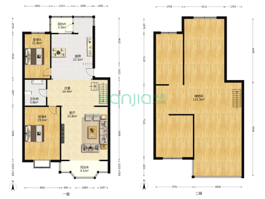 金百合 2室1厅1卫 199平方