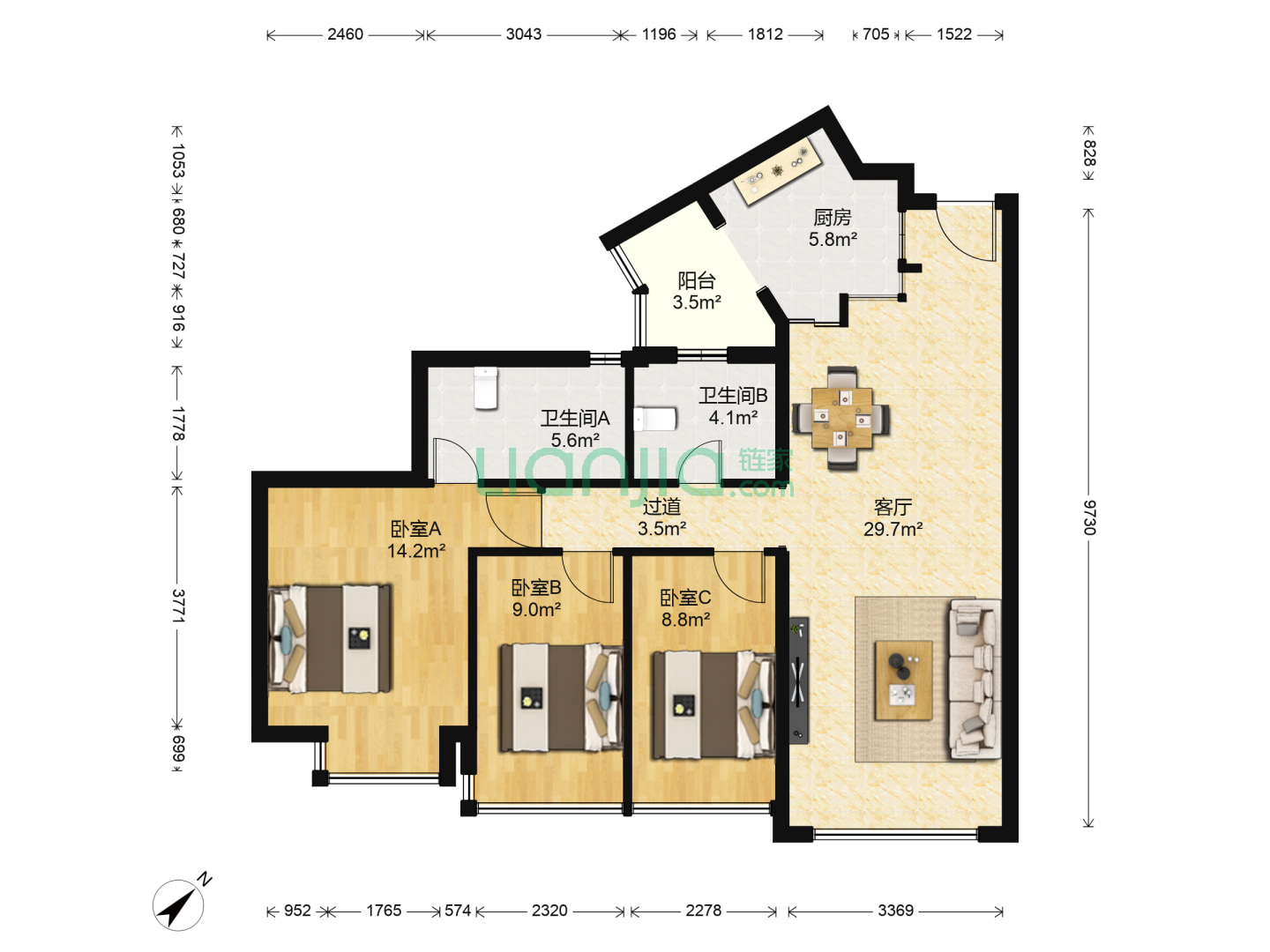北京朝阳朝青国美第一城2号院二手房(北京链家)