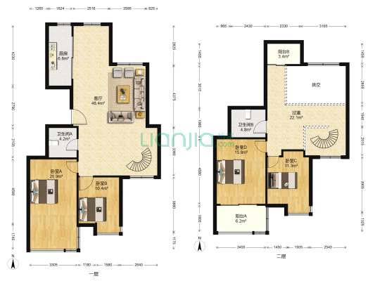益品居 4室1厅2卫 208平方