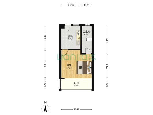 静安阳光名都 1室0厅1卫 48平方
