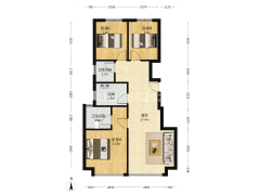 房本满二 采光好 通透三居双卫-涿州华远海蓝城二期户型图