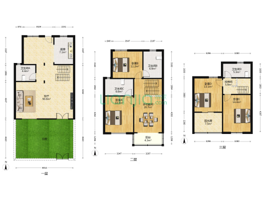 留园别墅 5室1厅4卫 143平方