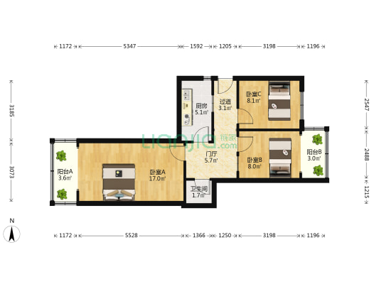 费县路 3室0厅1卫 67平方