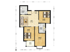 房子属于朝南两居，中间楼层，房子本满二-涿州联合七号院户型图