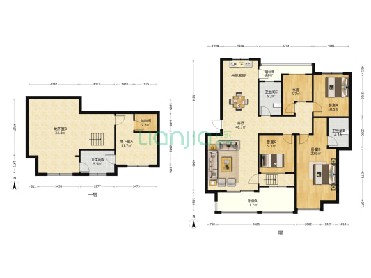 阳光水世界二期 4室1厅3卫 203平方