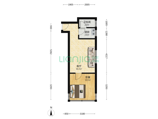 银华楼 1室1厅1卫 42平方