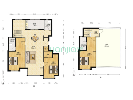 万科龙湖城市之光A4地块 3室1厅3卫 164平方