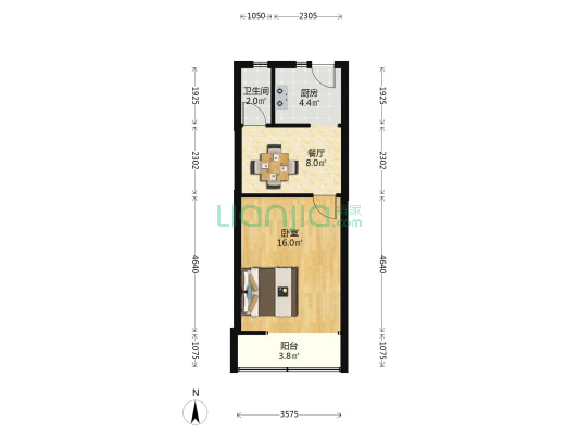 长虹桥95号 1室1厅1卫 45平方