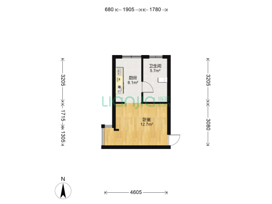 永通国贸广场 1室0厅1卫 37平方