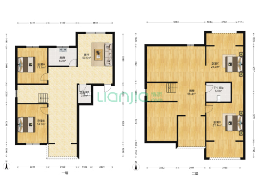 紫荆苑(婺城区) 4室1厅2卫 240平方