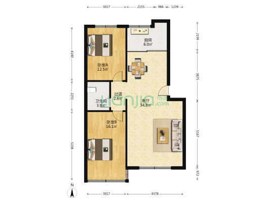 泰业小区 2室1厅1卫 94平方