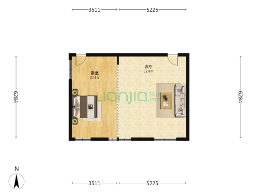 万景商务中心 1室1厅0卫 91平方