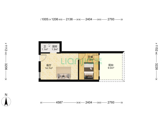 长寿西路 1室1厅1卫 33平方
