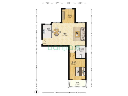 秀水湾 2室1厅1卫 89平方