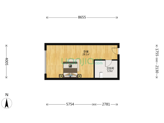 深商大厦 1室0厅1卫 52平方