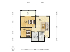 涿州市区 东兴北街 电梯房两居 满二房本-涿州军怡公馆户型图