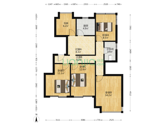 佳源花海印象 5室0厅1卫 205平方