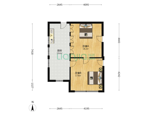 善德里 2室0厅0卫 45平方