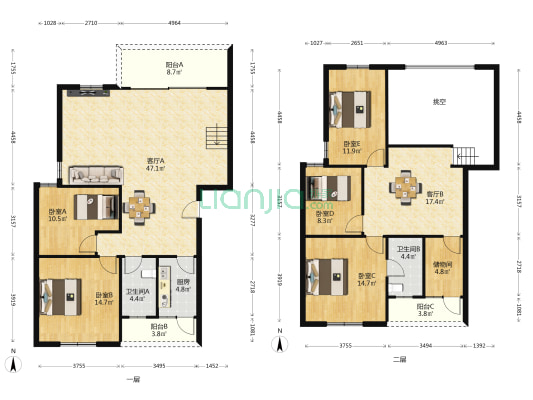 信诺新村 5室2厅2卫 193平方
