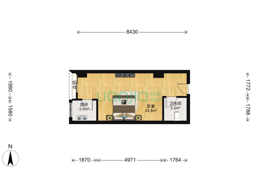 嘉惠公寓 1室0厅1卫 44平方