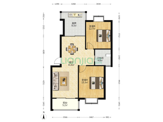 蓬曦园C5区娄江新村 2室1厅1卫 96平方