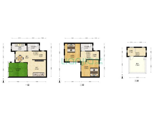 大家元长春组团南苑 2室2厅2卫 153平方