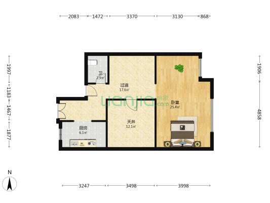 翡翠御园 1室0厅1卫 183平方