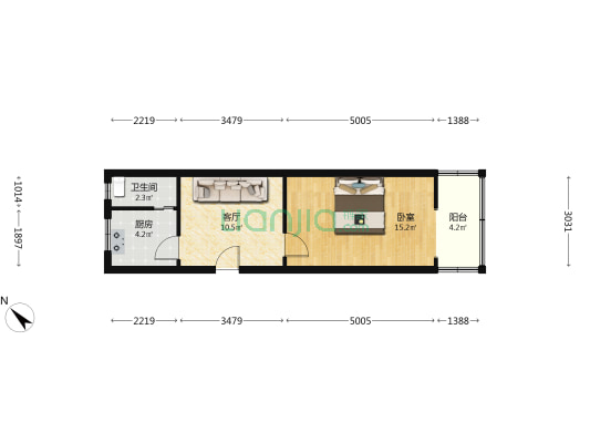 金欣苑 1室1厅1卫 48平方