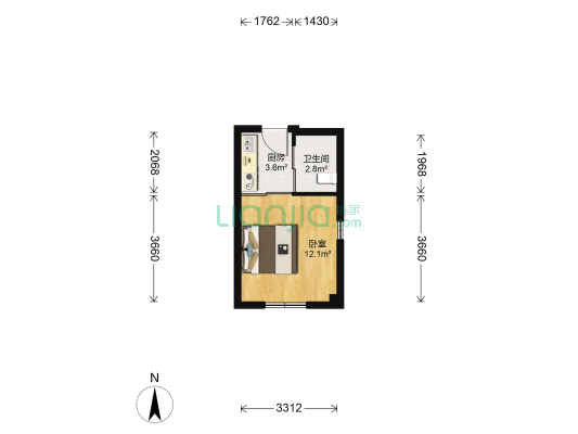 德源品格 1室0厅1卫 30平方