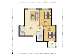 南北通透2居室，干净整洁，房本满二-涿州宏远景园户型图