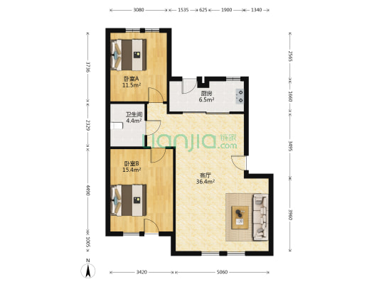 万科惠斯勒小镇 2室1厅1卫 99平方