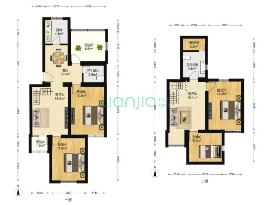 草桥欣园三区 4室3厅2卫 142平方