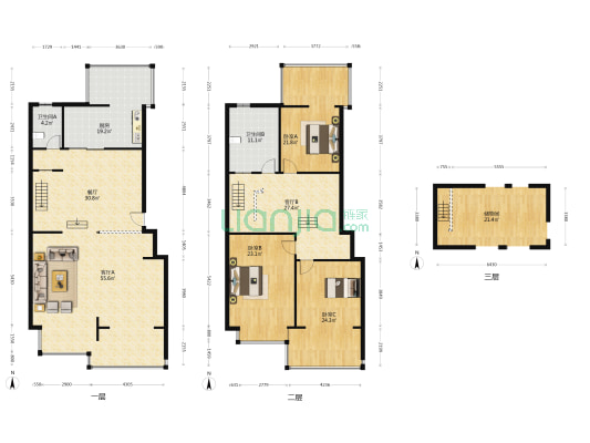 汉御花园 3室3厅2卫 232平方
