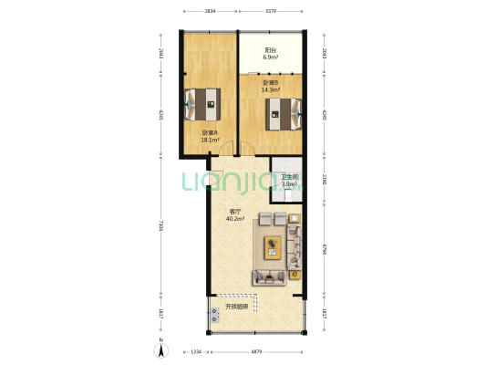 兰州市七里河区土门墩街道办事处 2室1厅1卫 100平方