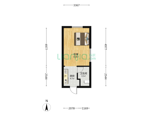 云安公寓 1室0厅1卫 41平方