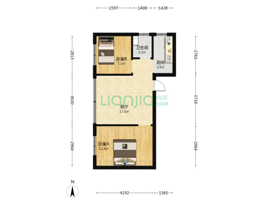 坦诚二路 2室1厅1卫 58平方