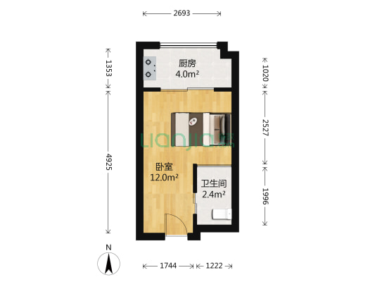 锦诚明都 1室0厅1卫 30平方