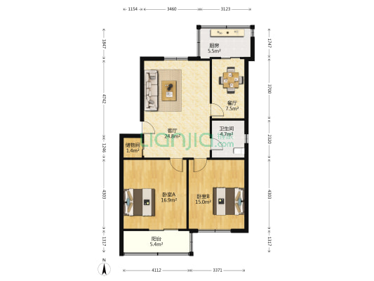 长乐坊138号 2室2厅1卫 96平方