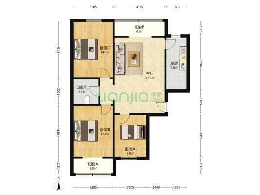 838沿线，70年大产权 房本满五唯一-户型图