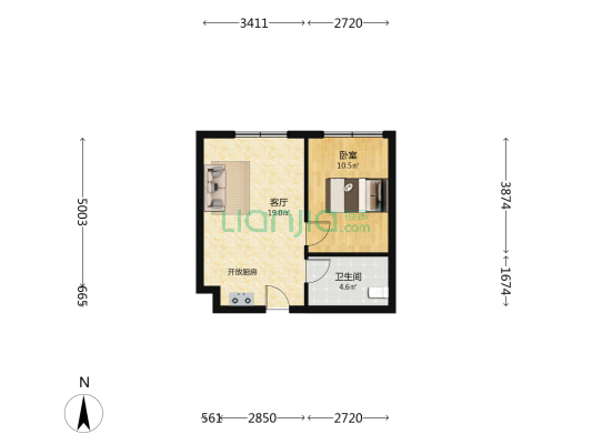 汇置尚都四期 1室1厅1卫 53平方