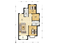 香邑溪谷南北三居，毛坯，好装修！-涿州香邑溪谷悦都小区户型图